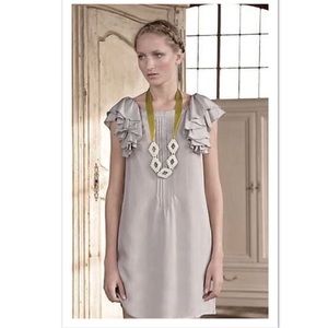 Anthropologie floreat grey silk dress Sz 2